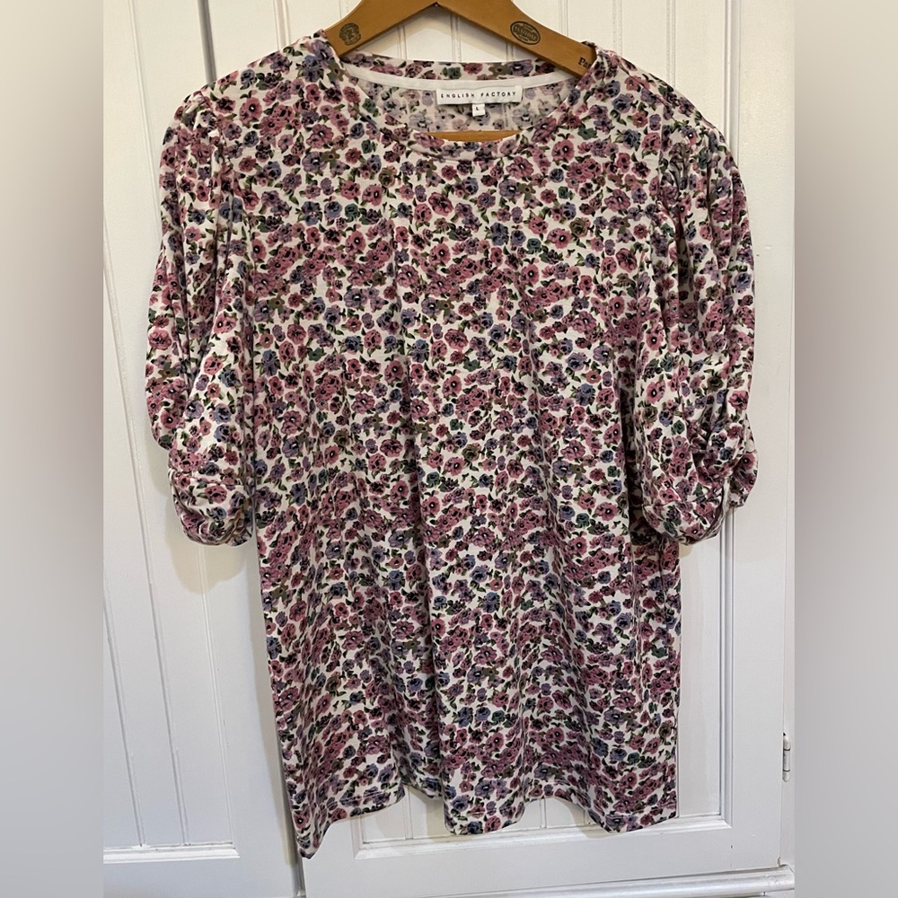 Women’s English Factory Pink Floral Top  - Size Large